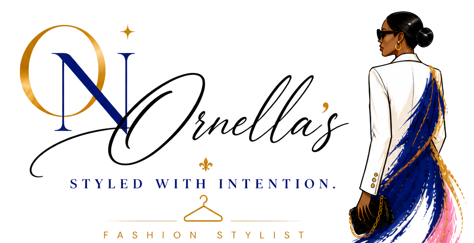 Ornella’s Styled With Intention logo with fashion illustration